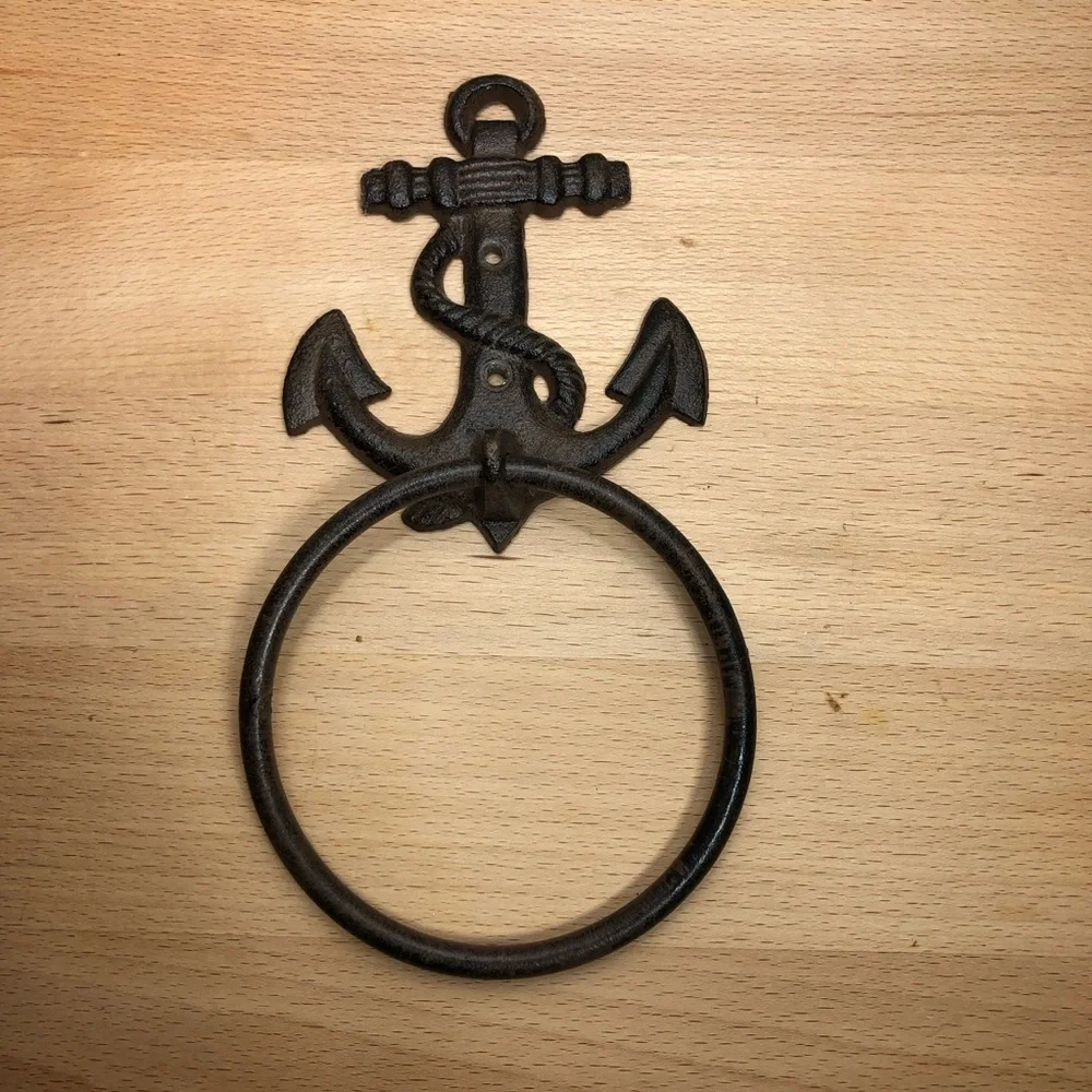 Cast Iron Anchor Rustic Wall Decor Nautical - Coastal Towel Holder